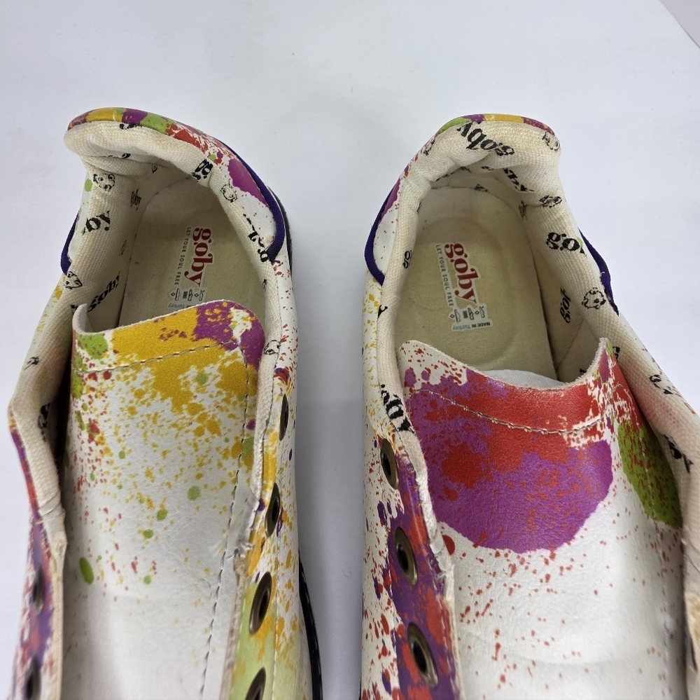 Goby Sneaker GSS117 Colorful Butterfly Graffiti Print Women's Casual EU 41 US 10 - Picture 11 of 14